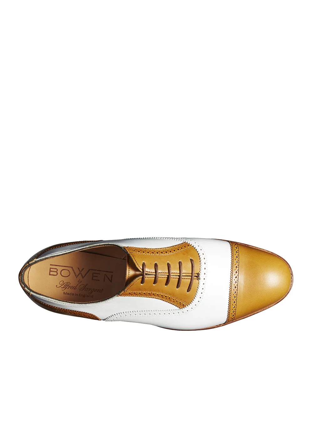 RICHELIEU SITWELL BICOLORE BLANC ET CAMEL