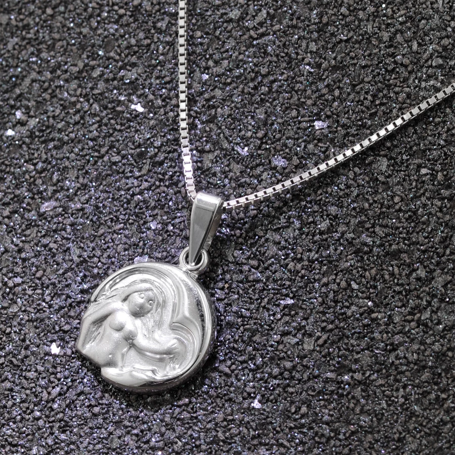 trendor Jungfrau Sternzeichen mit Halskette 925 Silber Ø 15 mm silver