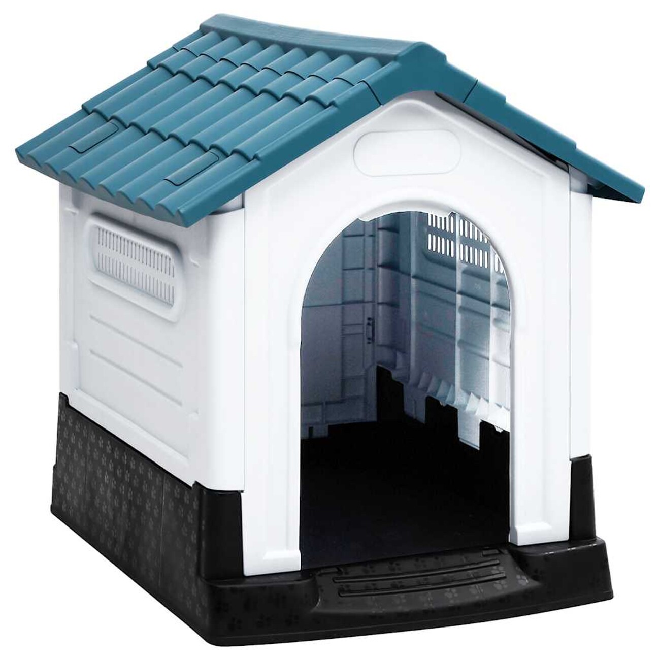 VidaXL Hundehütte aus Polypropylen blau 57 cm, 68 cm, 66 cm