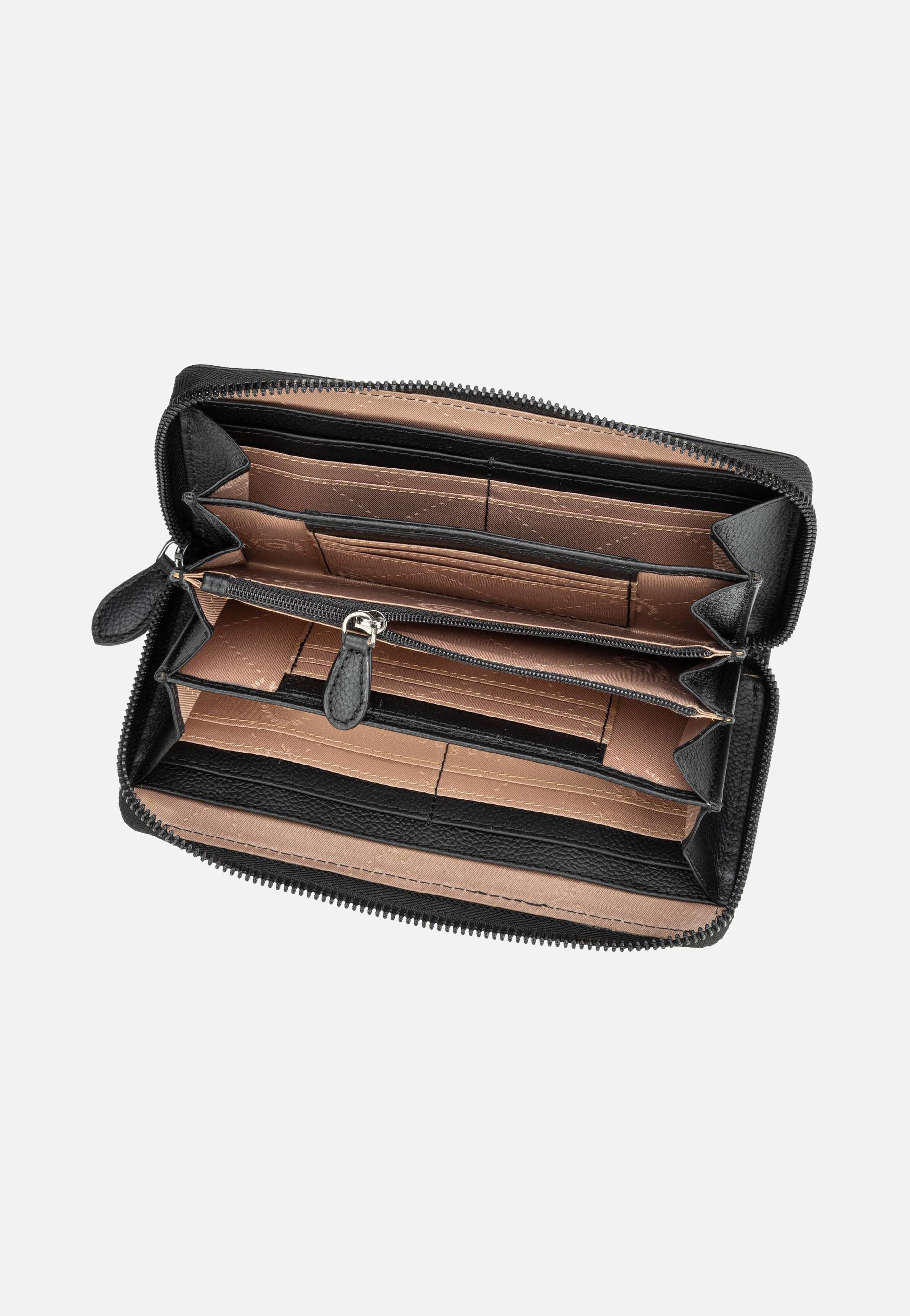 Bella Ladies Zip Longpurse Schwarz - Portemonnaie