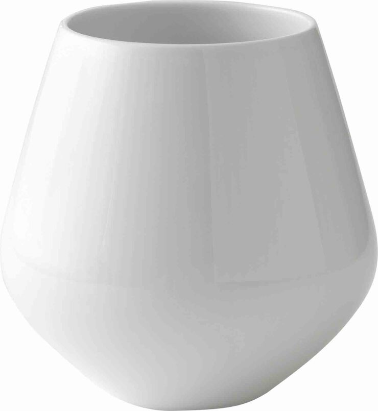 Royal Copenhagen Hvid Riflet 15 cm. vase - medium Hvid