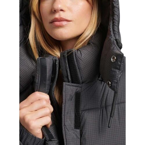 Superdry - RIPSTOP LONGLINE PUFFER JACKET Negro
