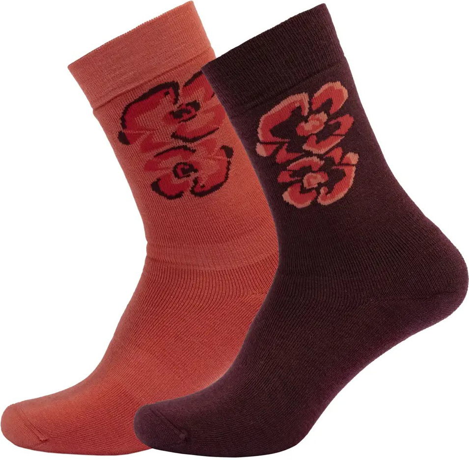 Camoflower Heavy Sock 2-pack Dame Coral/Port