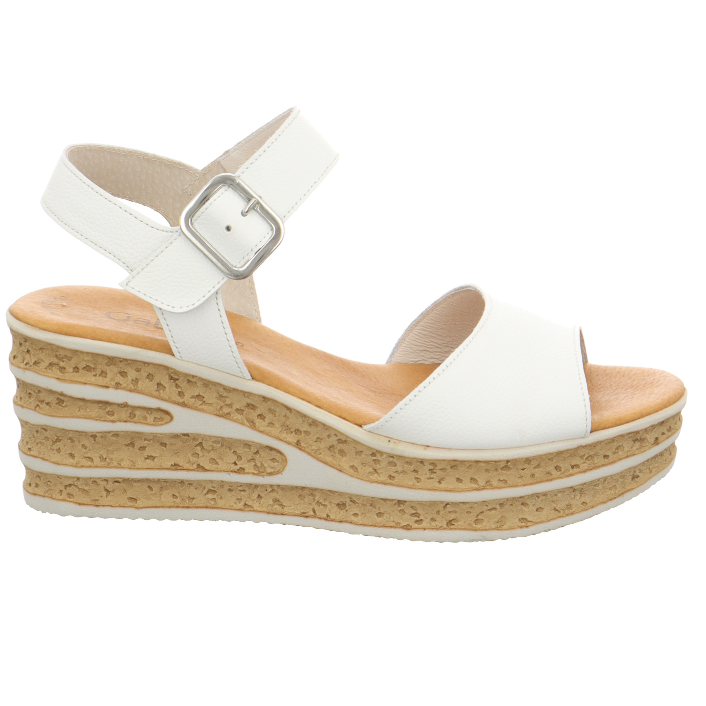 Keilplateau Sandale weiss