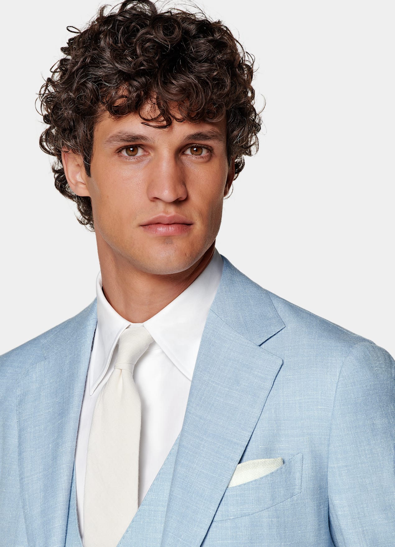 Costume trois pièces Havana coupe Tailored bleu clair