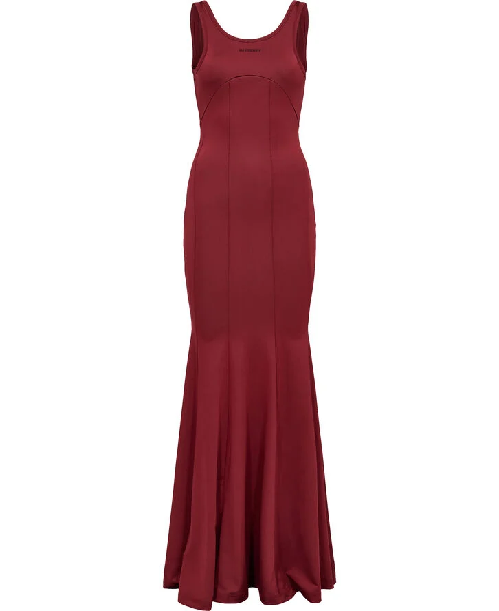 Han kjøbenhavn Logo Stretch Jersey Long Dress Bordeaux