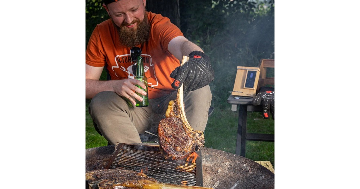 MeaterPro XL thermometer  (Roestvrij staal/houtkleur, Bluetooth 5.2)
