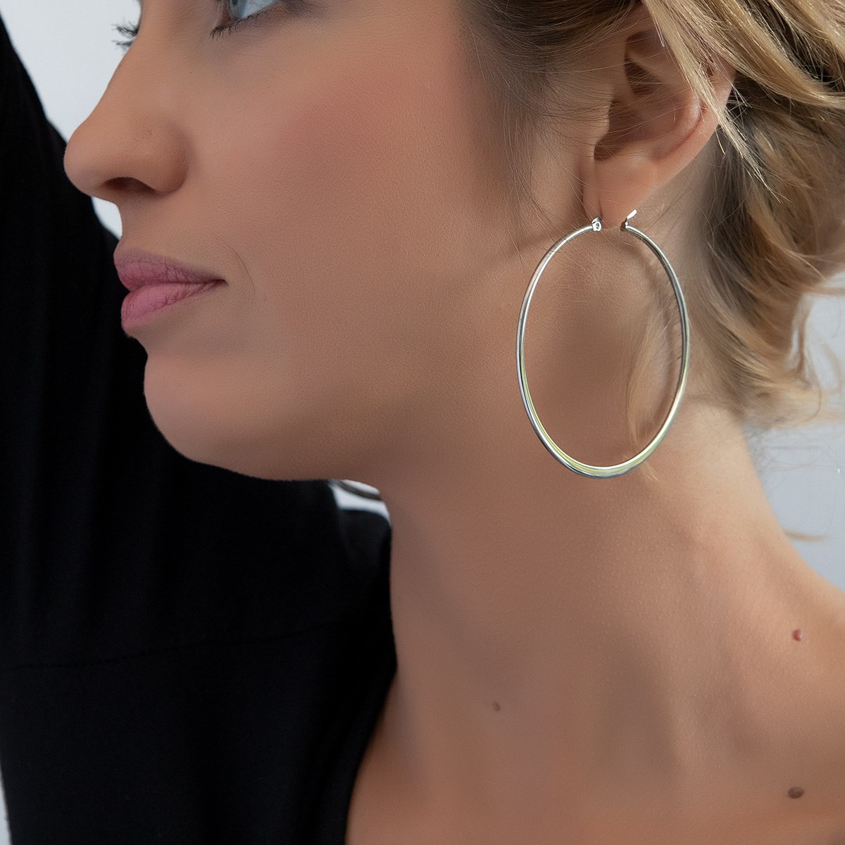 Boucles d'oreilles créoles acier 60MM