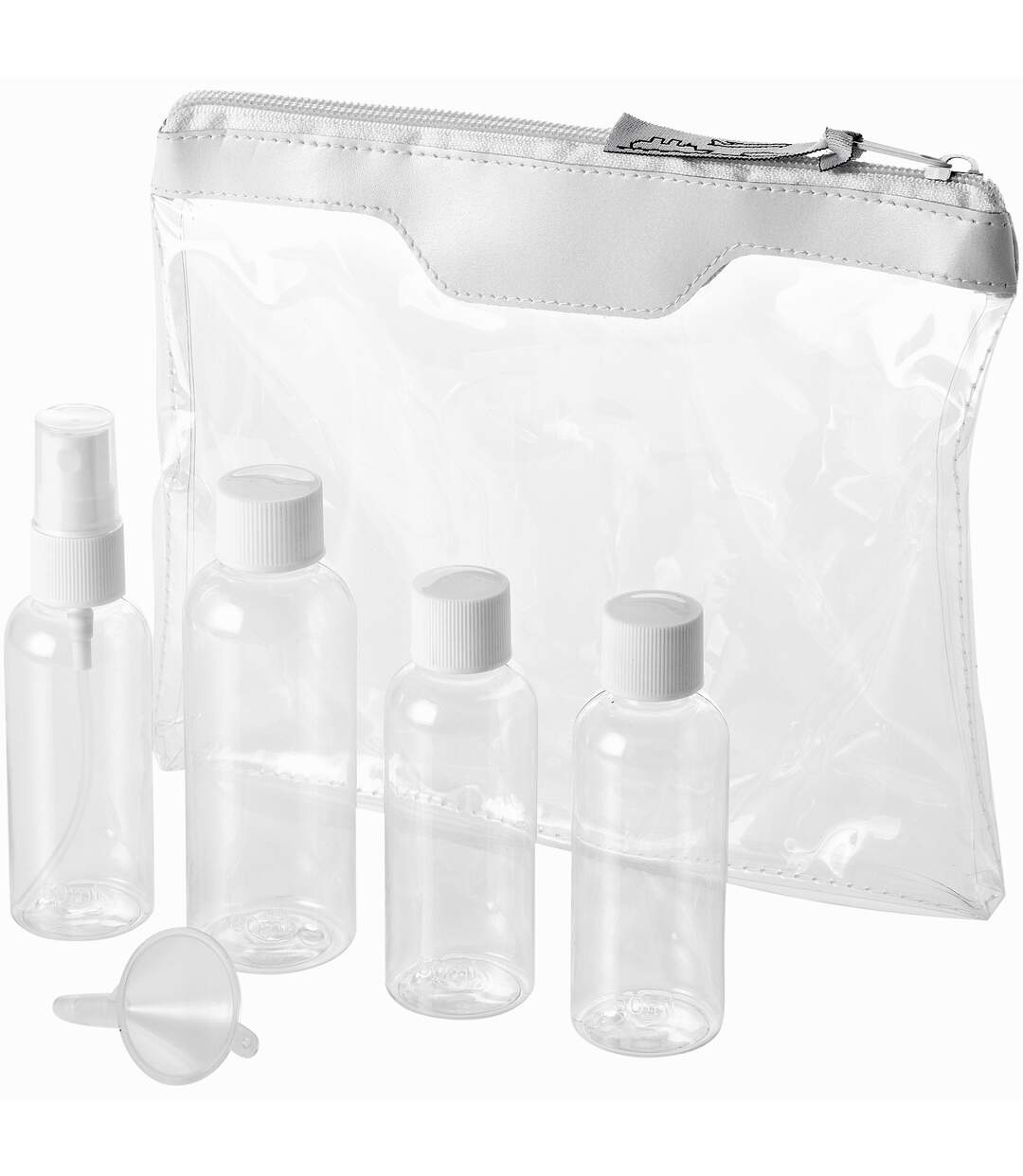 Bullet Set de bouteilles de voyage approuvé par la compagnie aérienne Munich (Transparent/White) (20 x 16 x 3.4cm) - UTPF1210