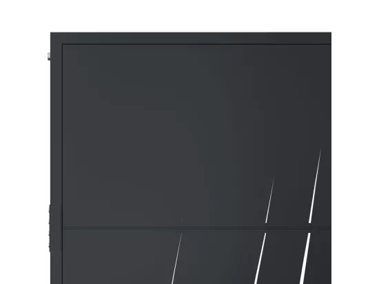 Portail de jardin anthracite 105x105cm acier conception d'herbe