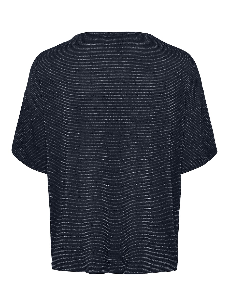 PEÇAS<br>Camiseta oversized com listras estreitas brilhantes