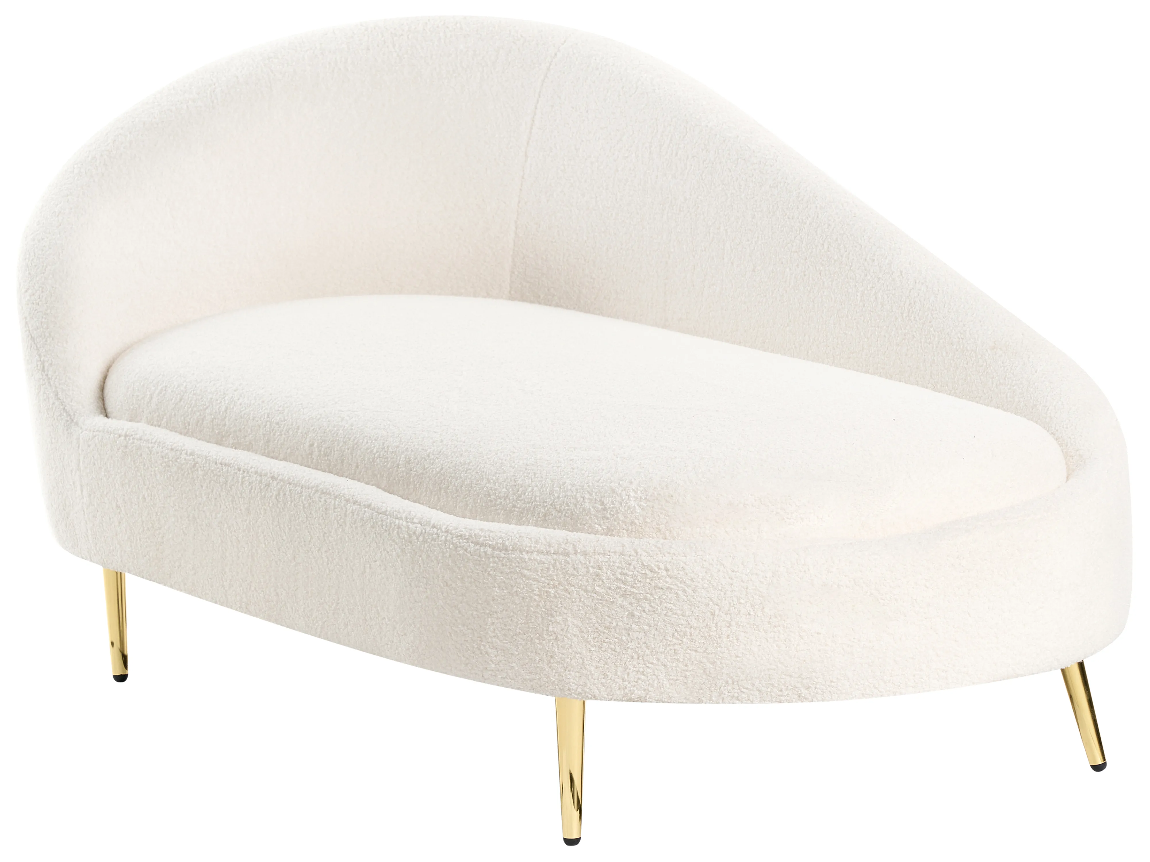 Linkszijdige chaise longue VALREAS Bouclé Gebroken wit
