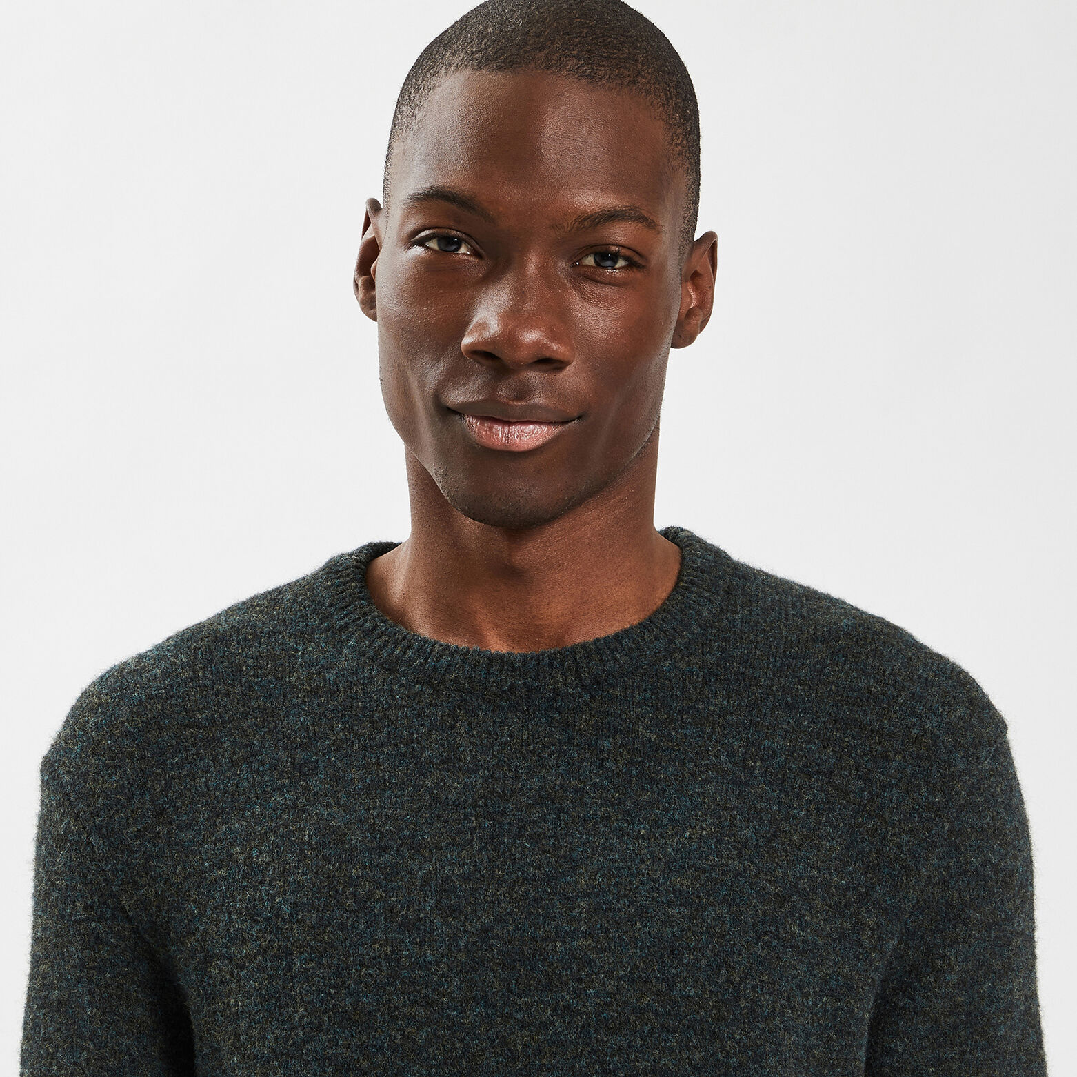 Pull col rond épais Vert
