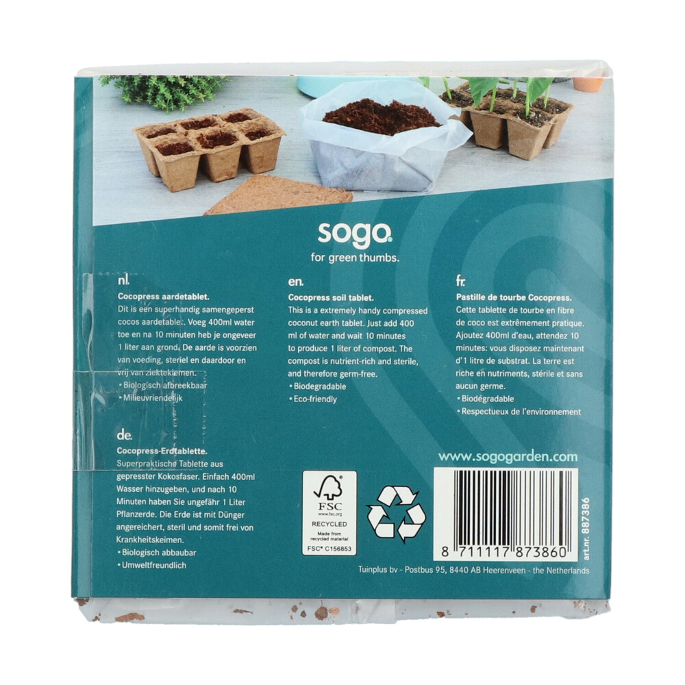 SOGO Potgrond Cocopress Tablet 1 liter 10 x 10 cm