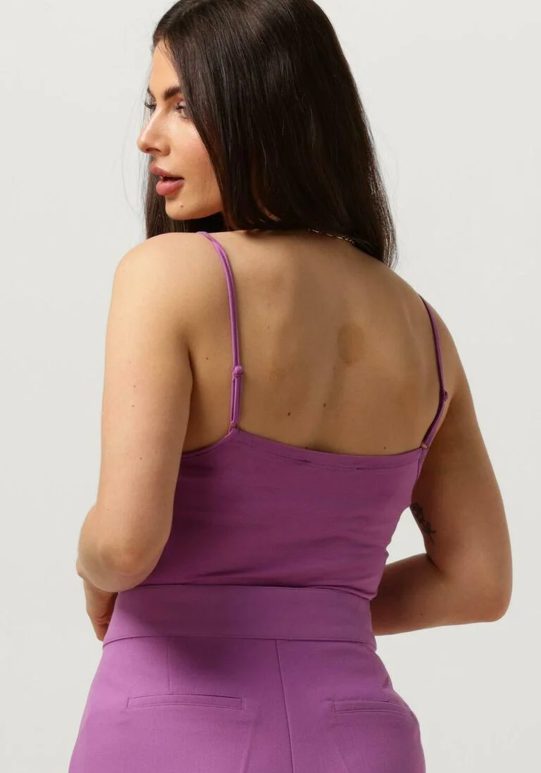 JANSEN AMSTERDAM paarse jansen amsterdam top tc103 singlet with lace at neckline
