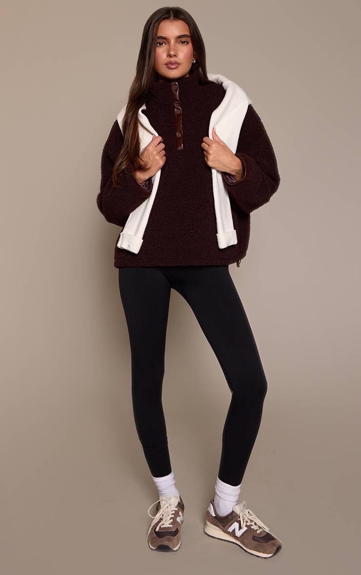 Chocolate Plum Polaire Demi-zip