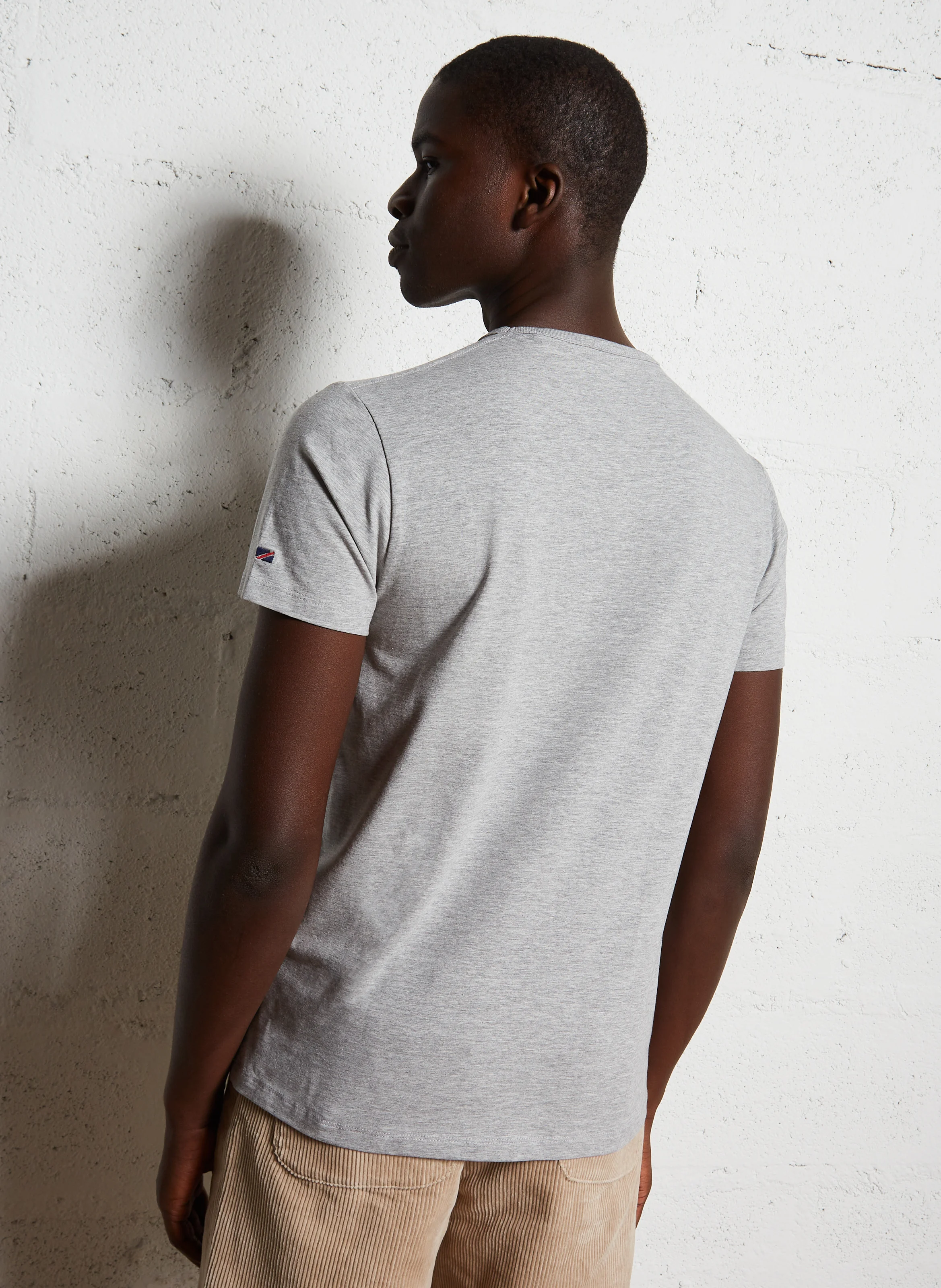 Tee-shirt droit en coton mélangé | Gris
