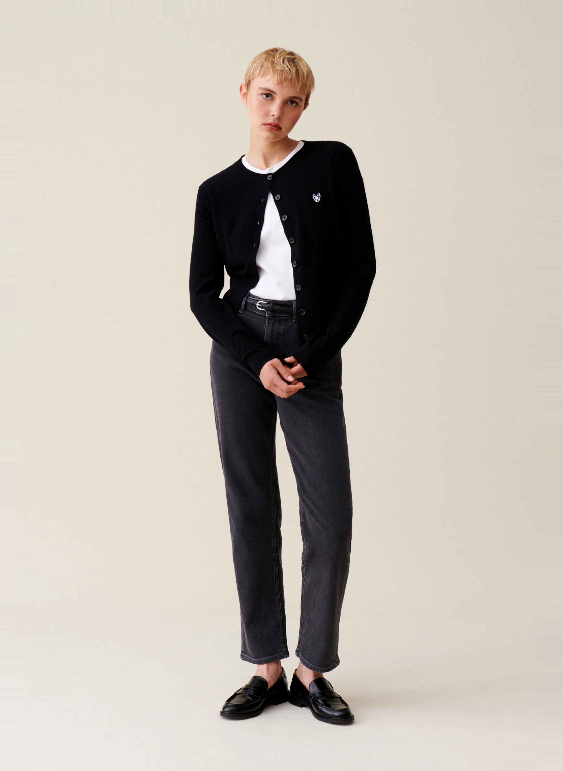 Cardigan en laine| Noir