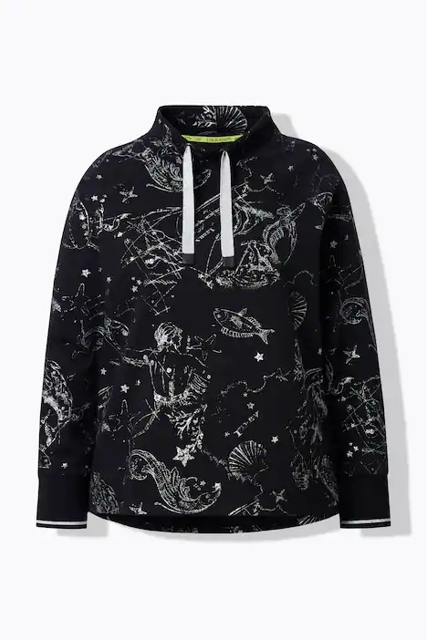 Sweatshirt, Stehkragen, Langarm, OEKO-TEX, graphit