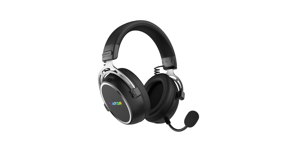 HatorHypergang 3 Wireless over-ear gaming headset  (Zwart, RGB, 2.4GHz / Bluetooth / USB)