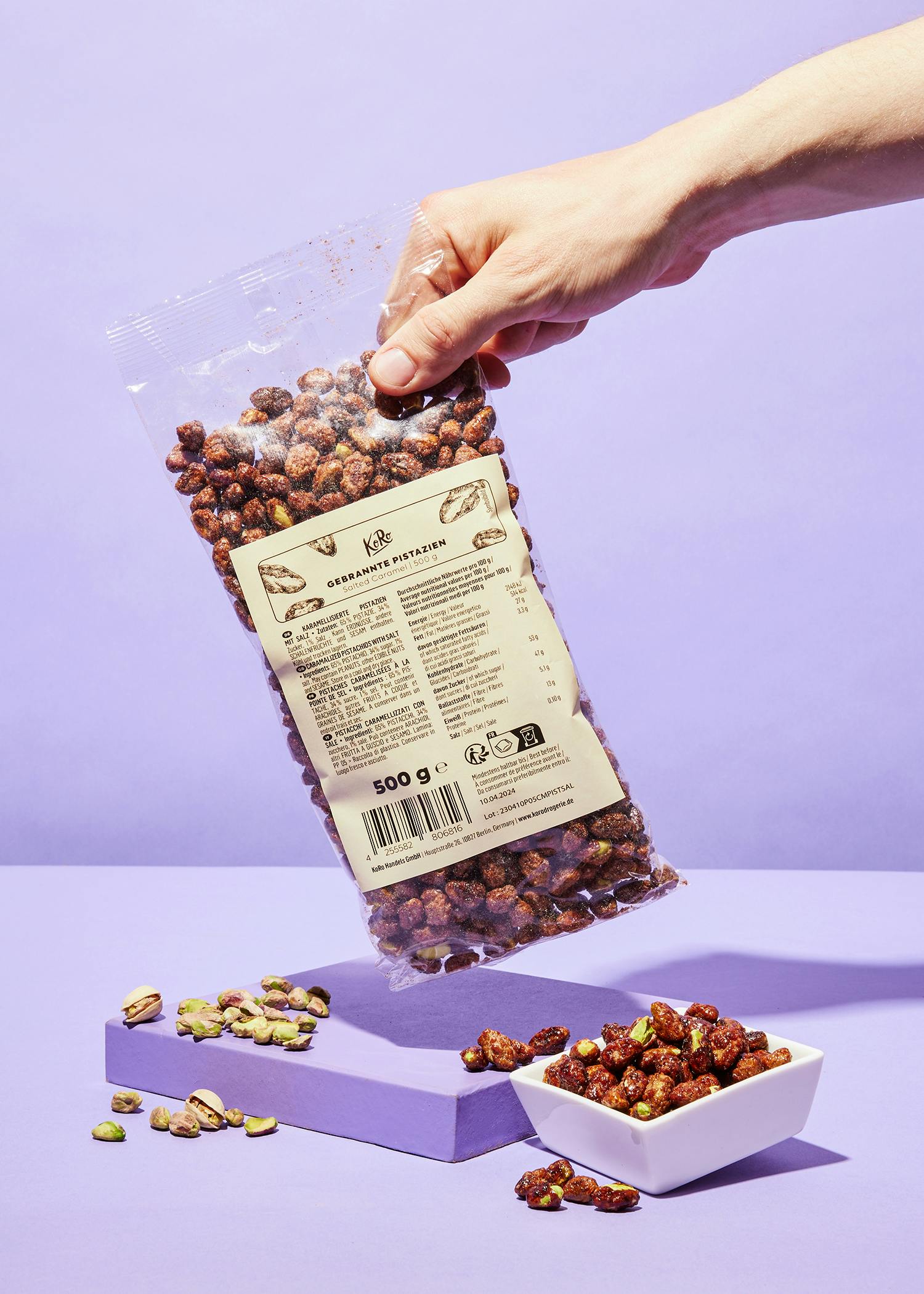 Gebrannte Pistazien Salted Caramel 500 g