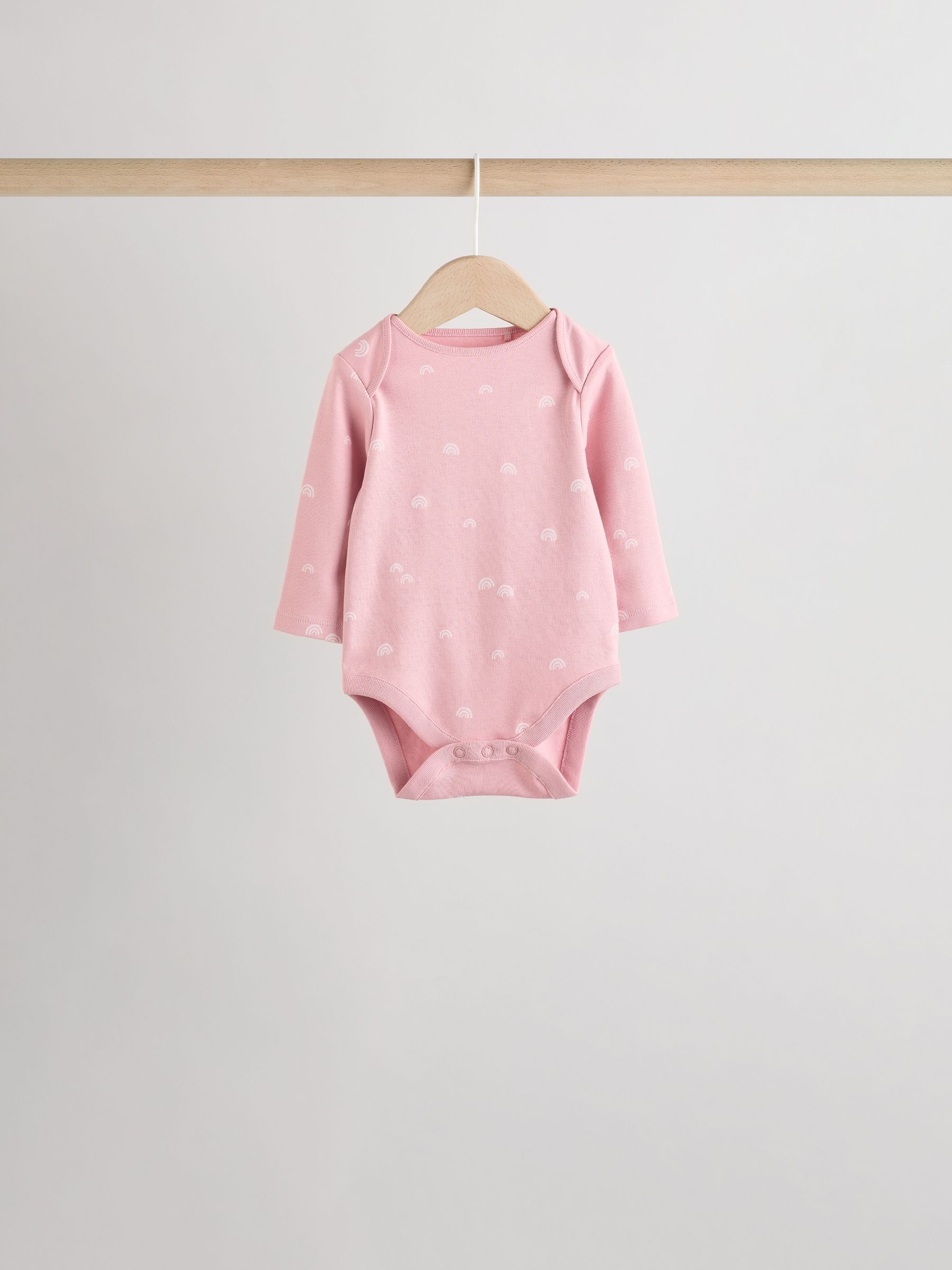 Roze - Set van 5 rompers met lange mouwen