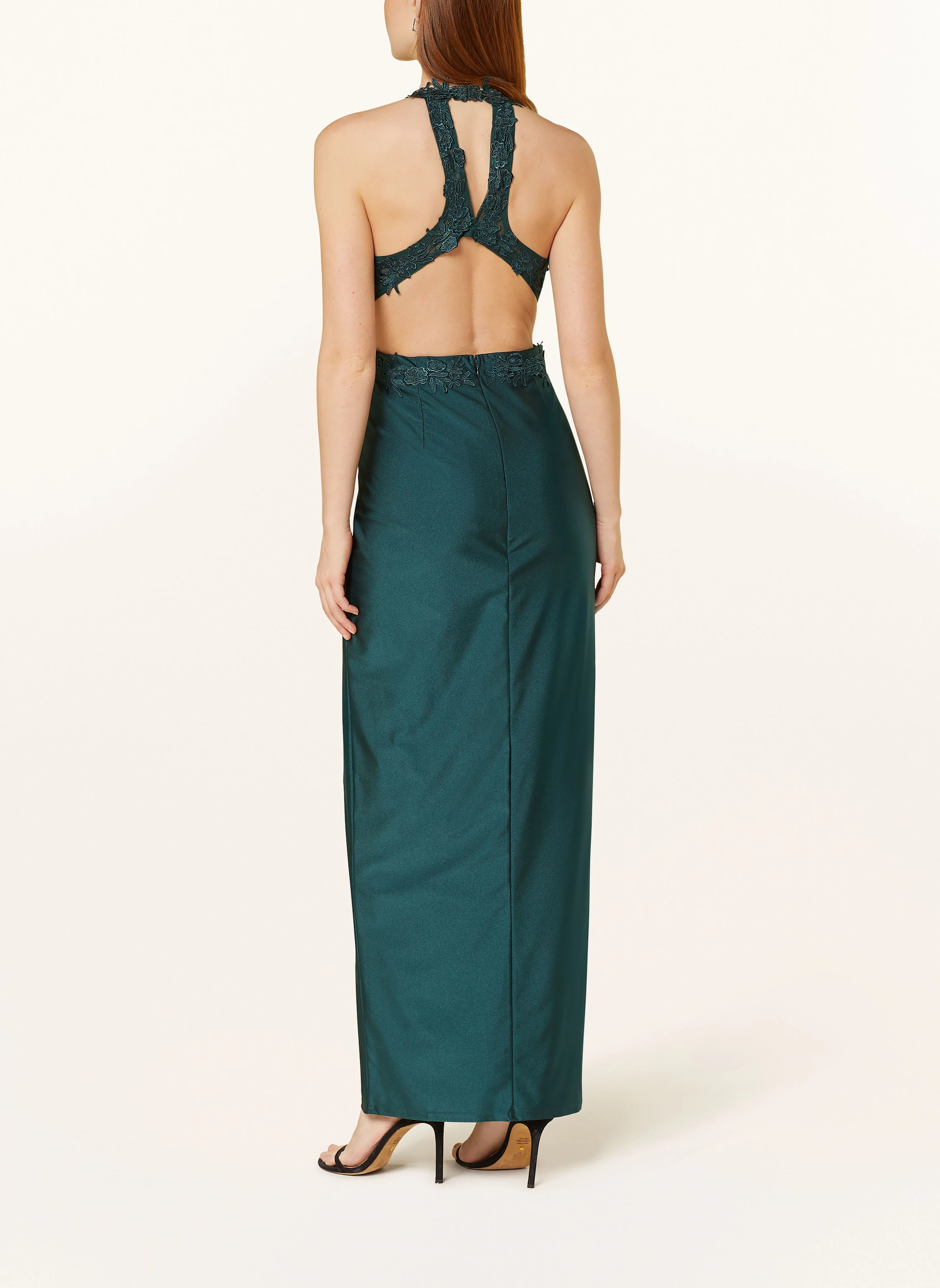 Suddenly Princess Abendkleid im Materialmix mit Spitze und Cut-out