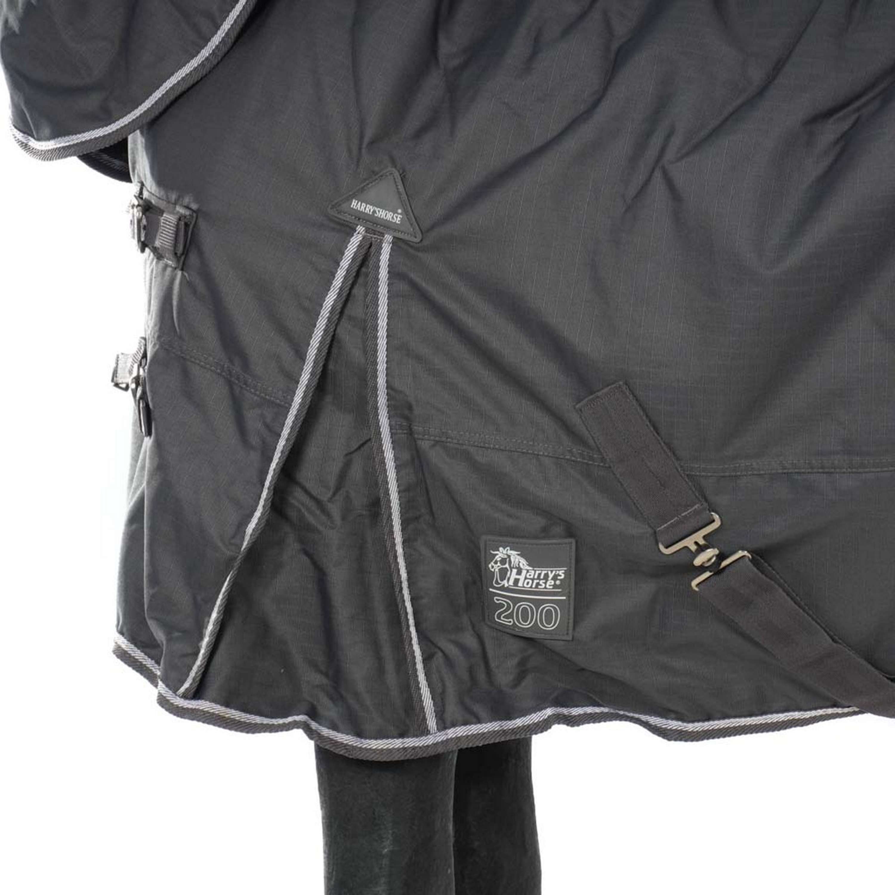 Harry's Horse Outdoordeken Thor 200g met Hals Ebony