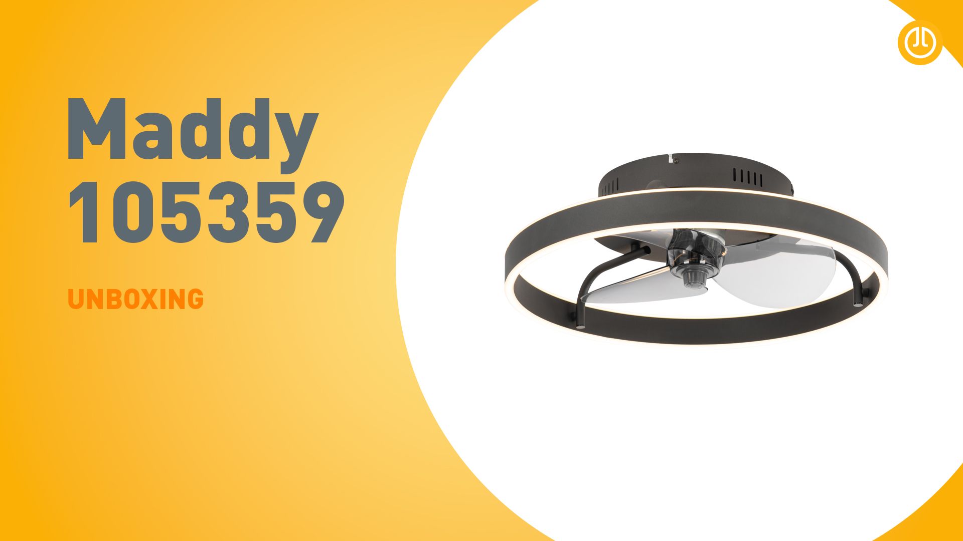 Plafondventilator zwart 50cm incl. LED dimbaar met afstandsbediening - Maddy