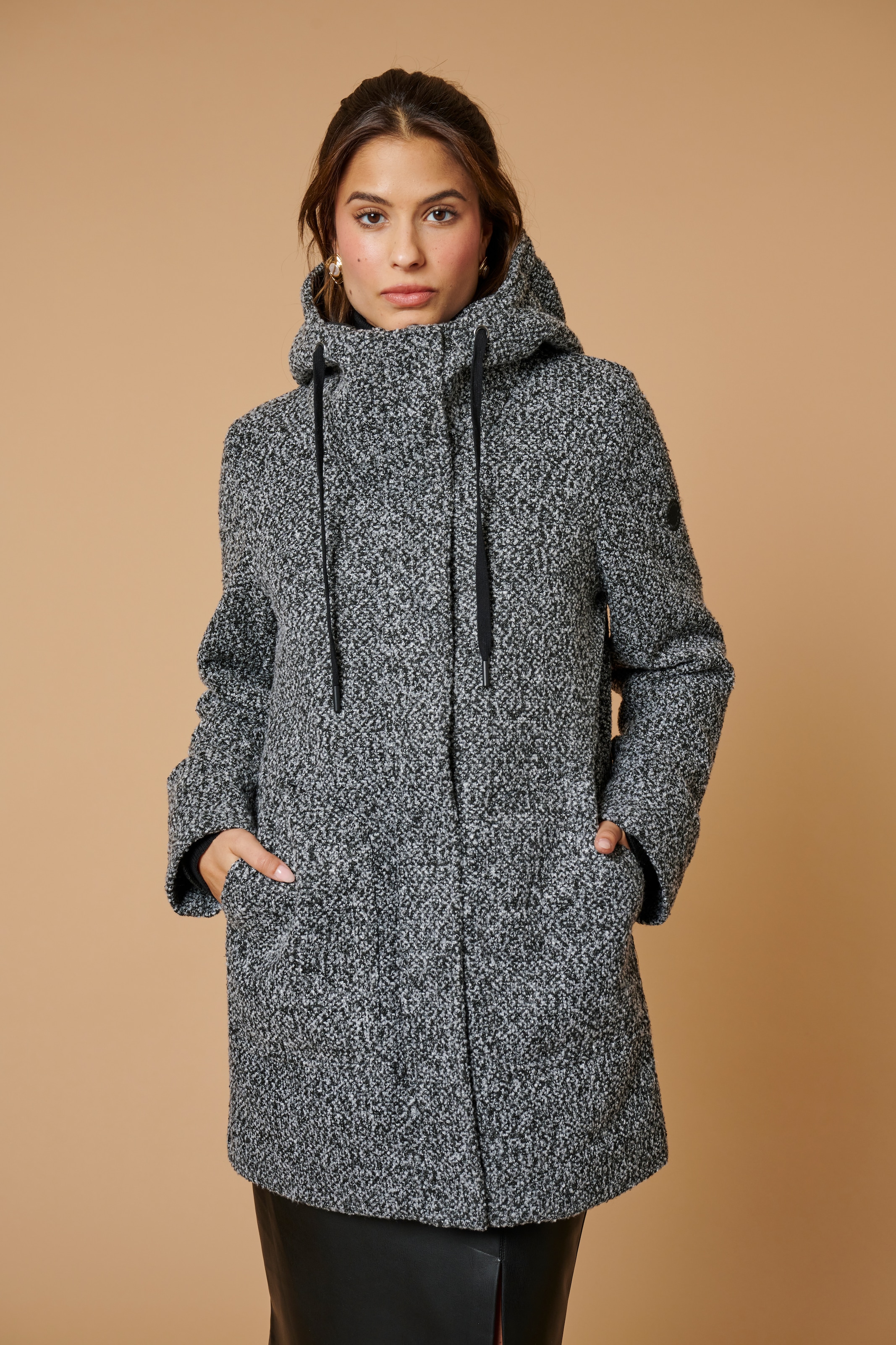 ZABAIONE Kurzmantel »Coat Es44ther«, Salt & Pepper Optik