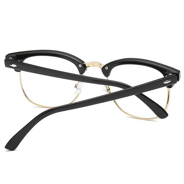 Black Clubmaster lesebriller med gullstyrke - 3