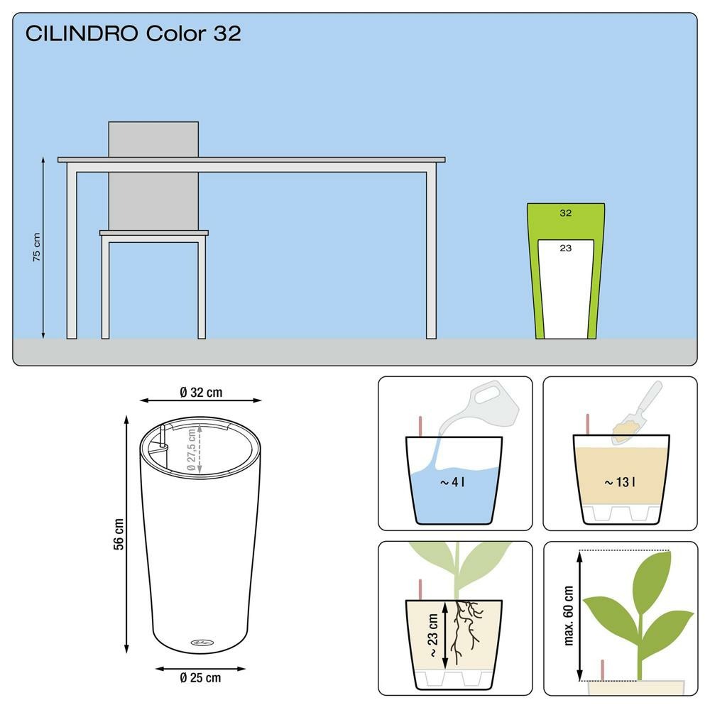 Cilindro color 32 - kit complet, blanc 4 l ø 32 x 56