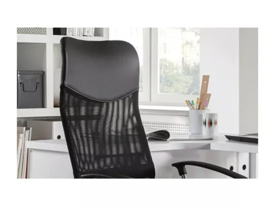 Chaise de bureau JOY – Tissu filet noir – Hauteur réglable 109-119 cm – Ergonomique et design