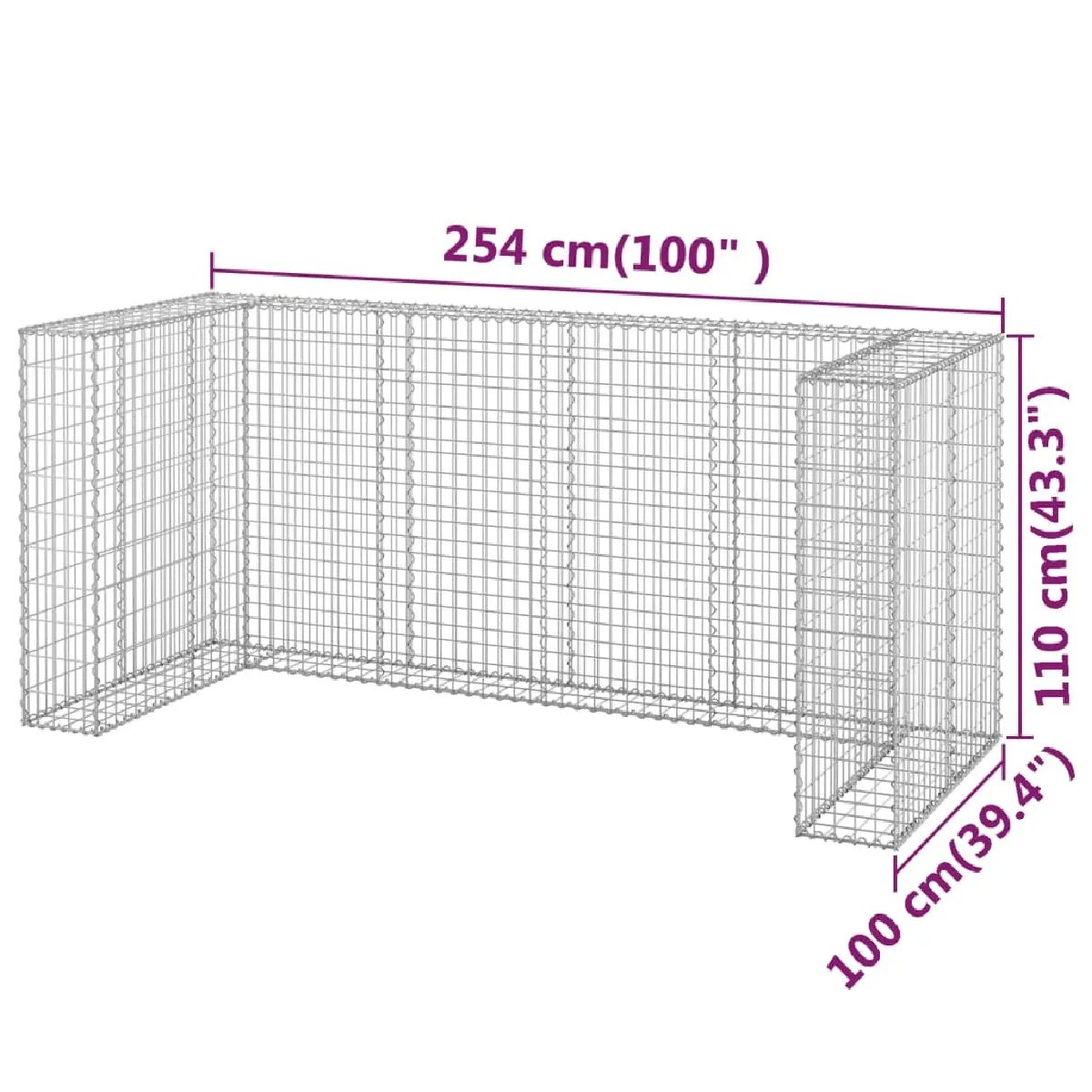 VidaXL Mur en gabion