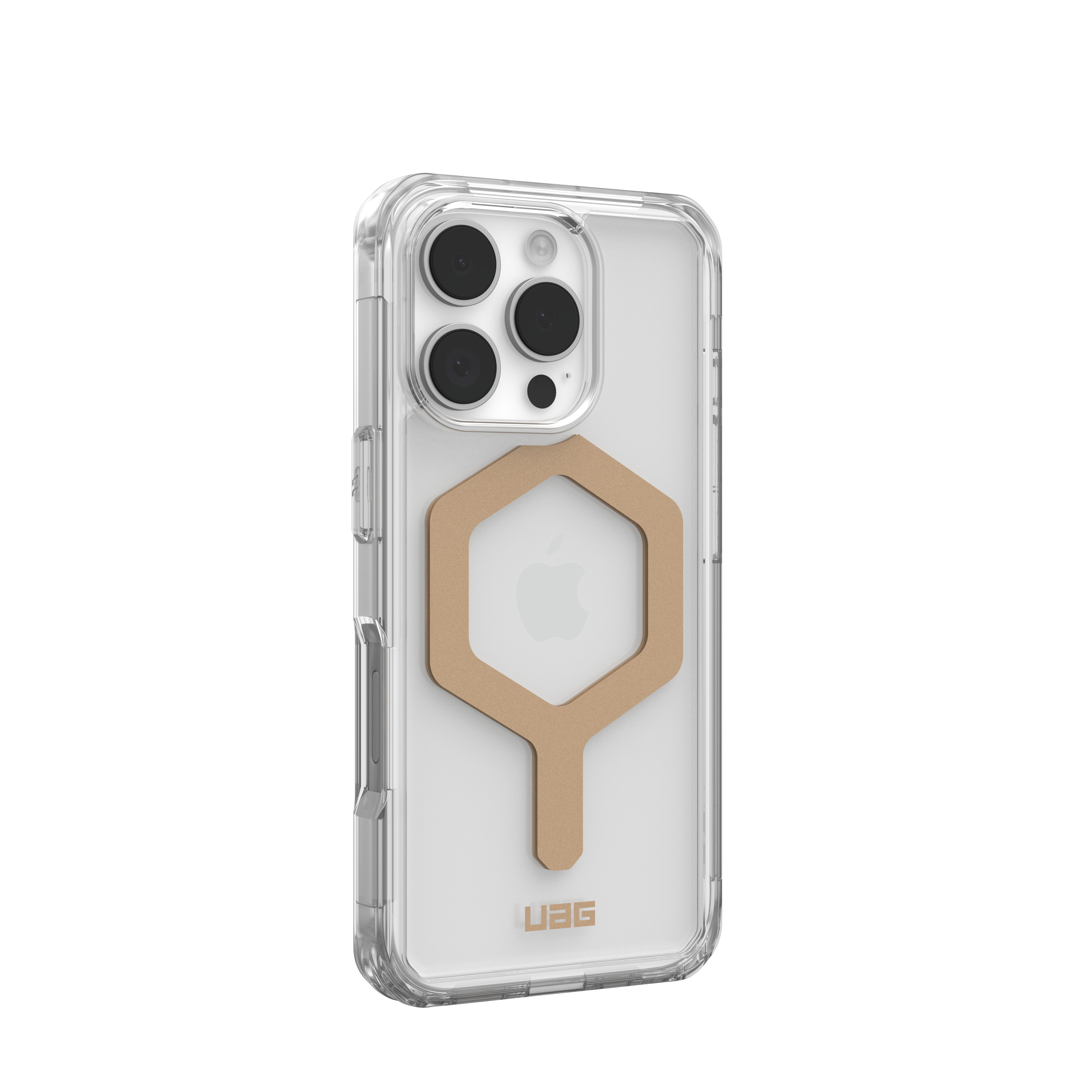 iPhone 16 Pro MagSafe Hybrid Schutzhülle Plyo (114480114381) - Transparent (Gold)