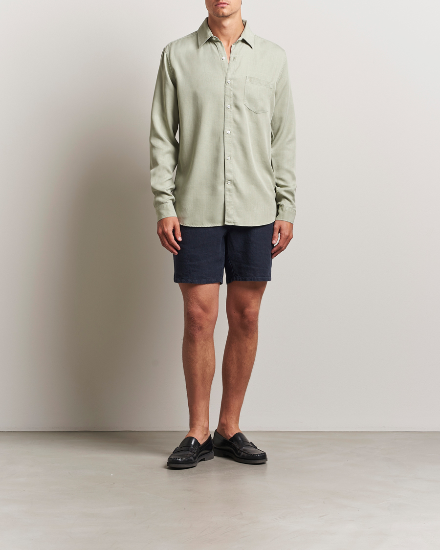 A Day's March Ipu Linen Drawstring Shorts Navy