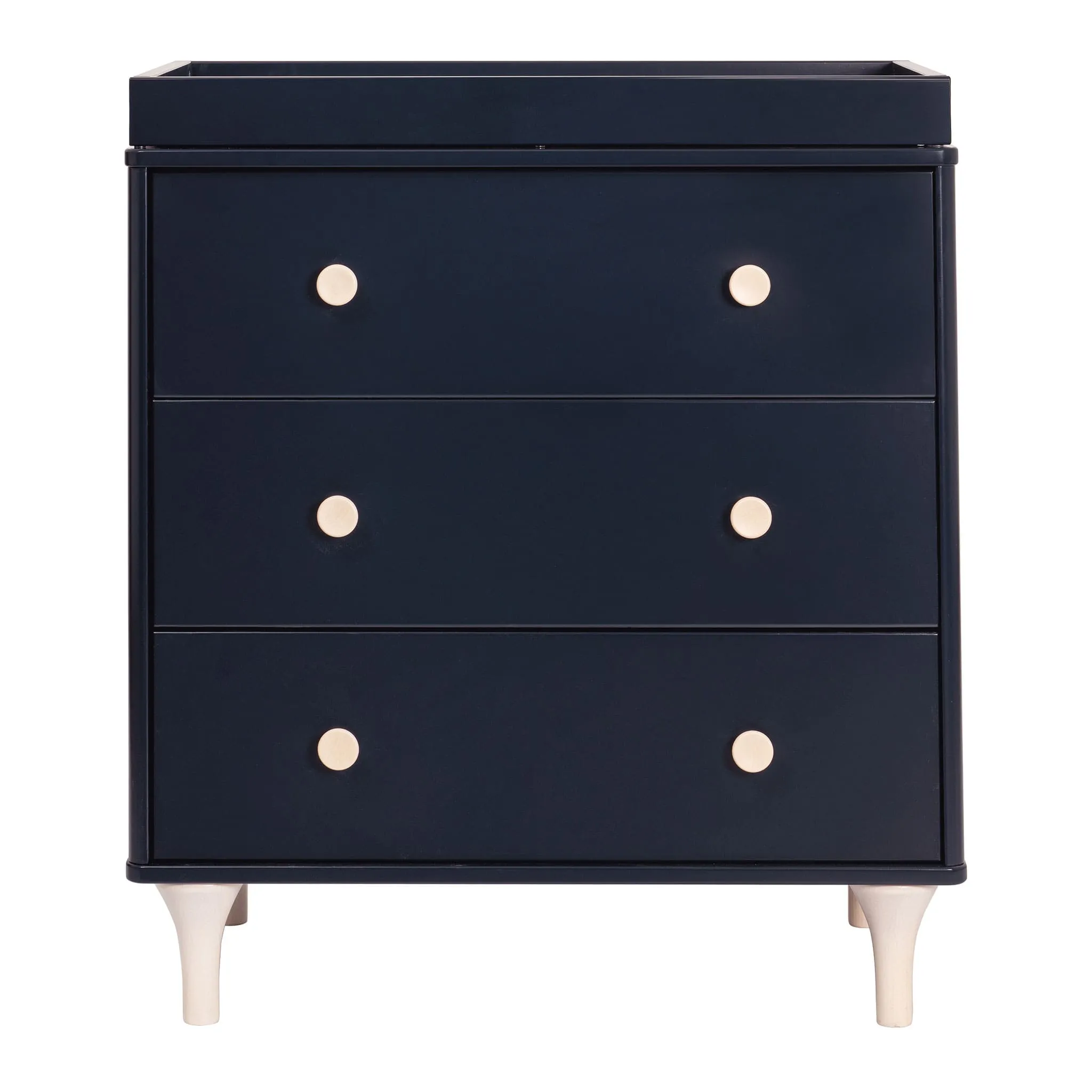Babyletto Meuble à Langer 3 Tiroirs avec Plateau Amovible Lolly - Marine  Naturel Lavé