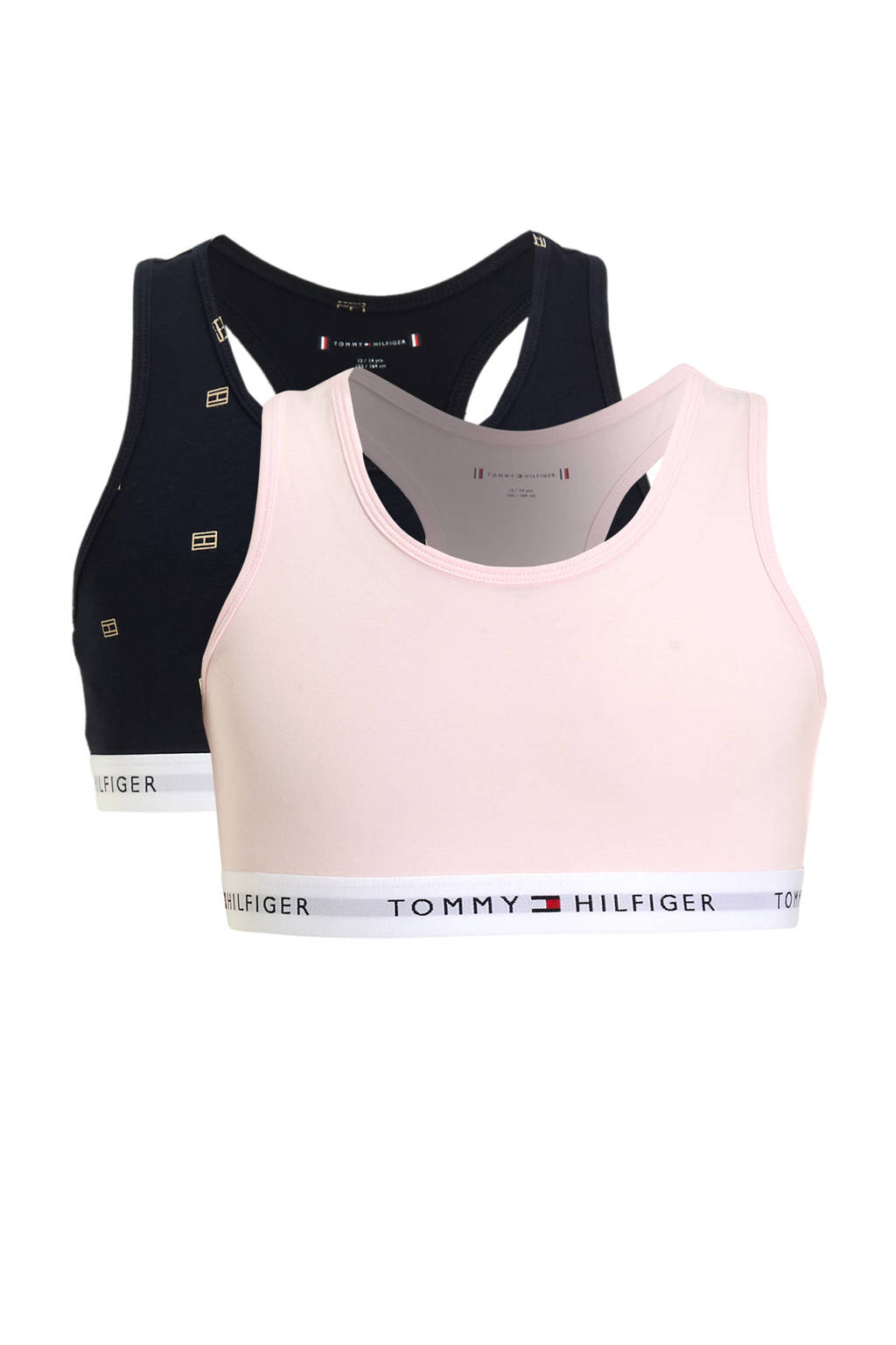 BH top - set van 2 donkerblauw/lichtroze