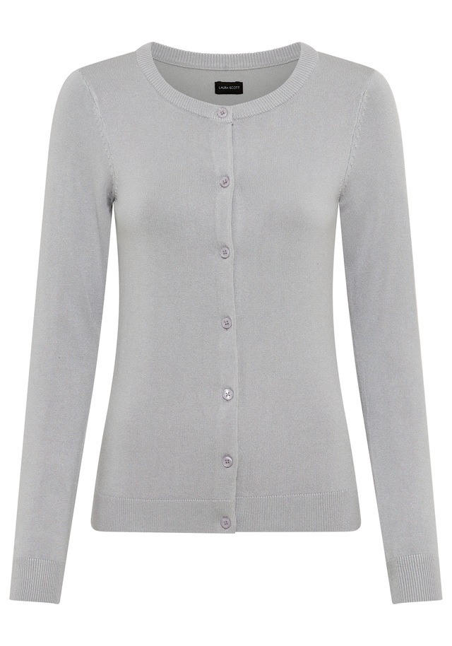 Laura Scott Strickjacke , Feinstrick in Basic Fit mit Rundhals und Knopfleiste