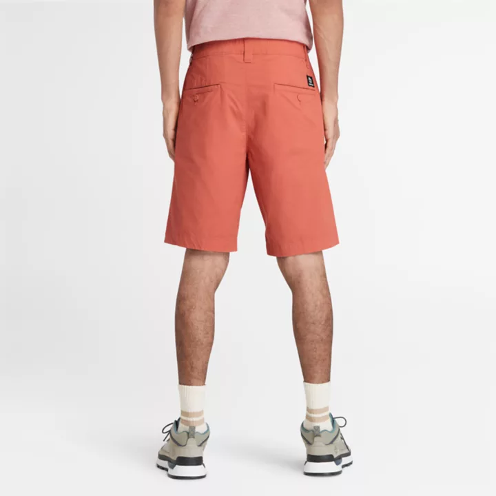 Short chino en popeline pour homme en rouge