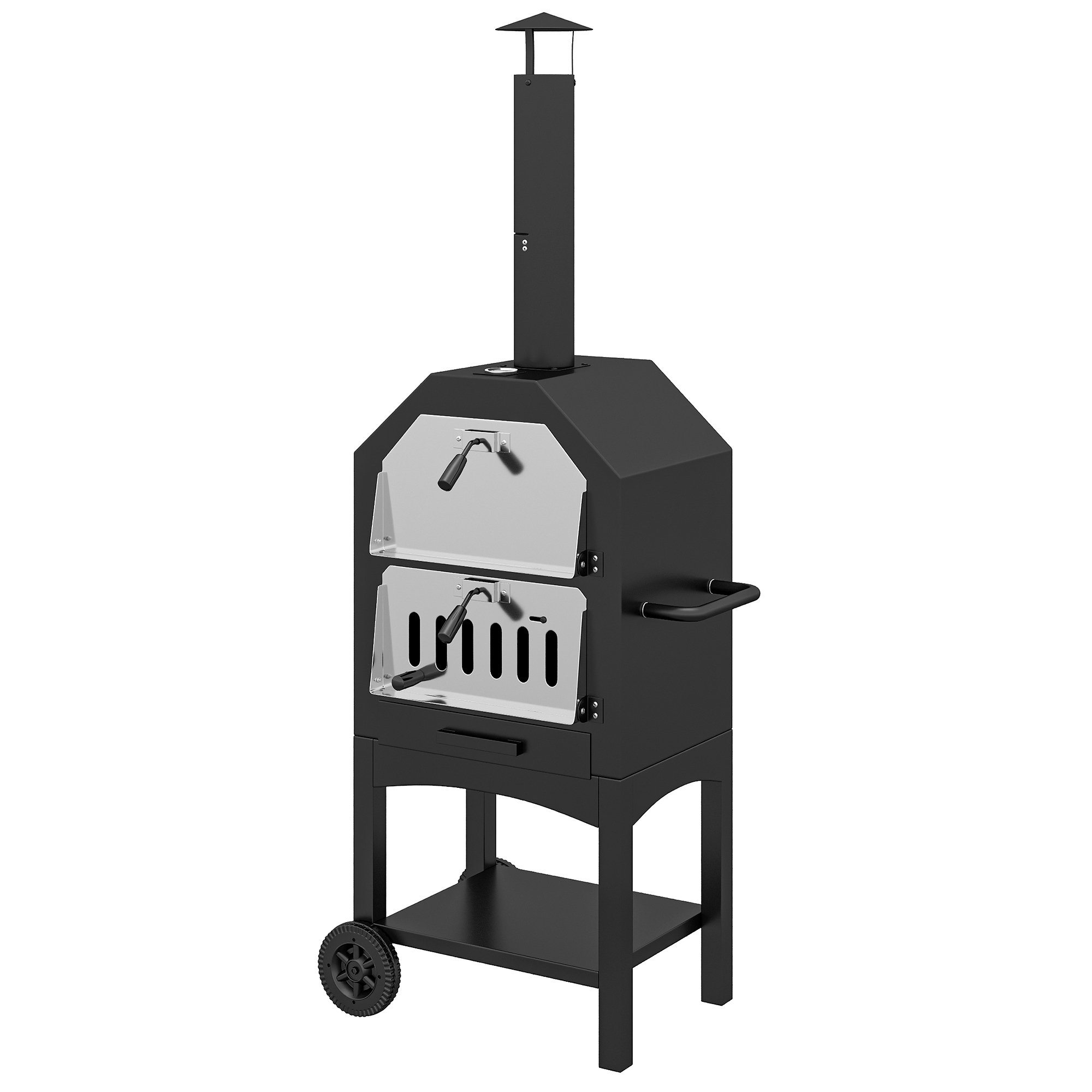 Forno de pizza Outsunny preto