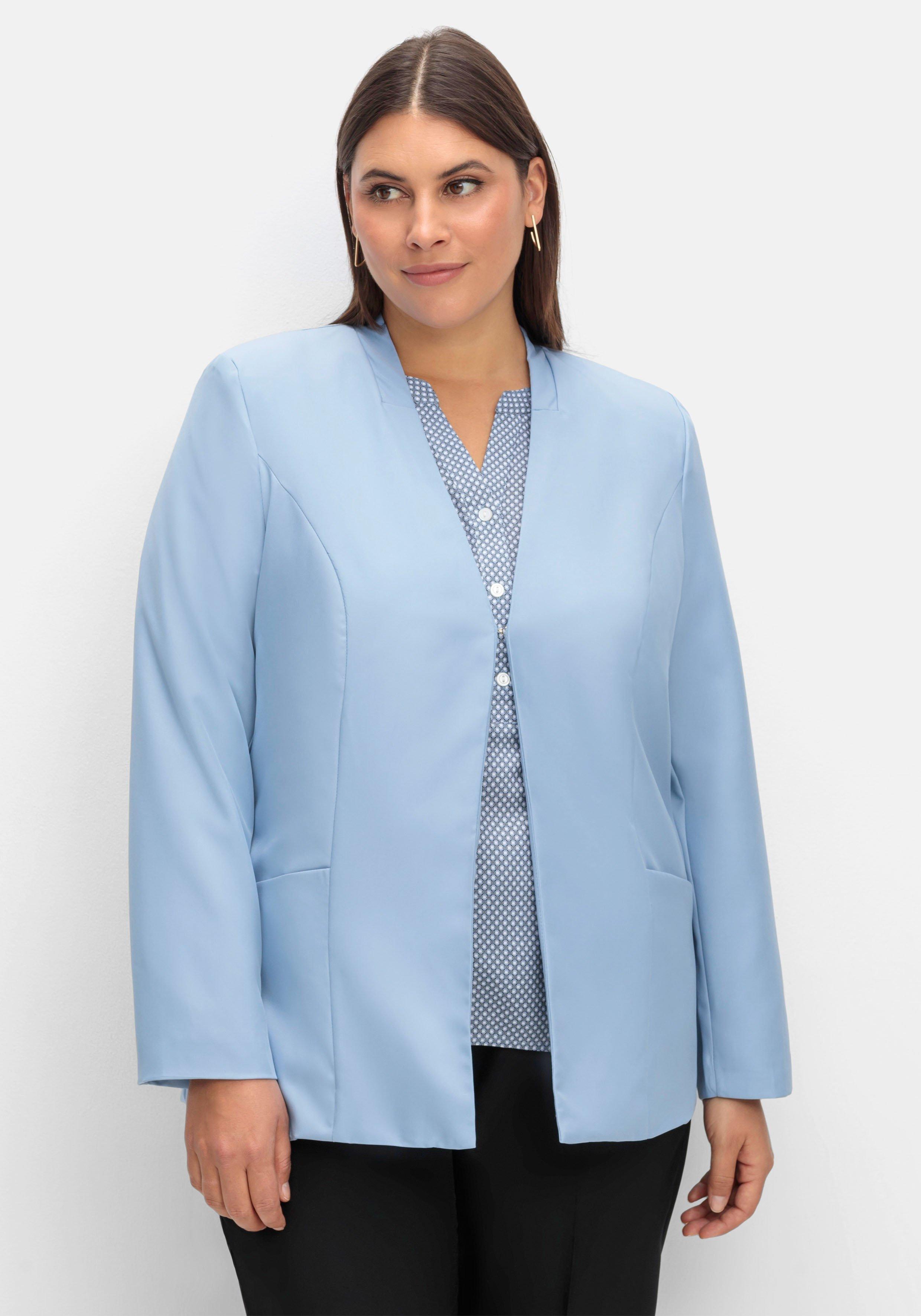 Kragenloser Blazer mit Hakenverschluss