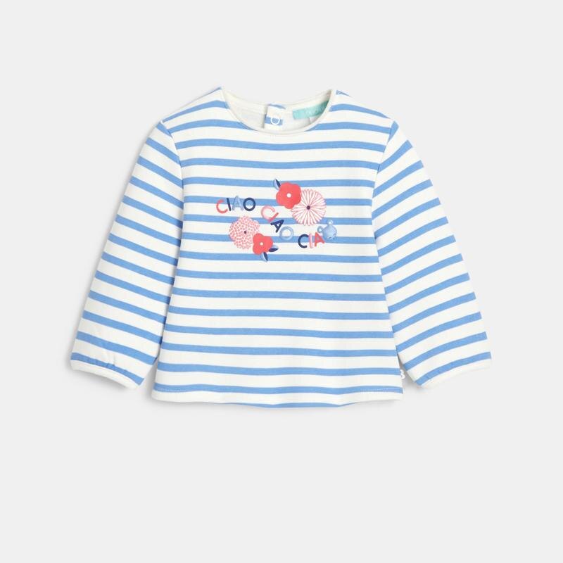Sweat molleton brodé bleu bébé fille Bleu