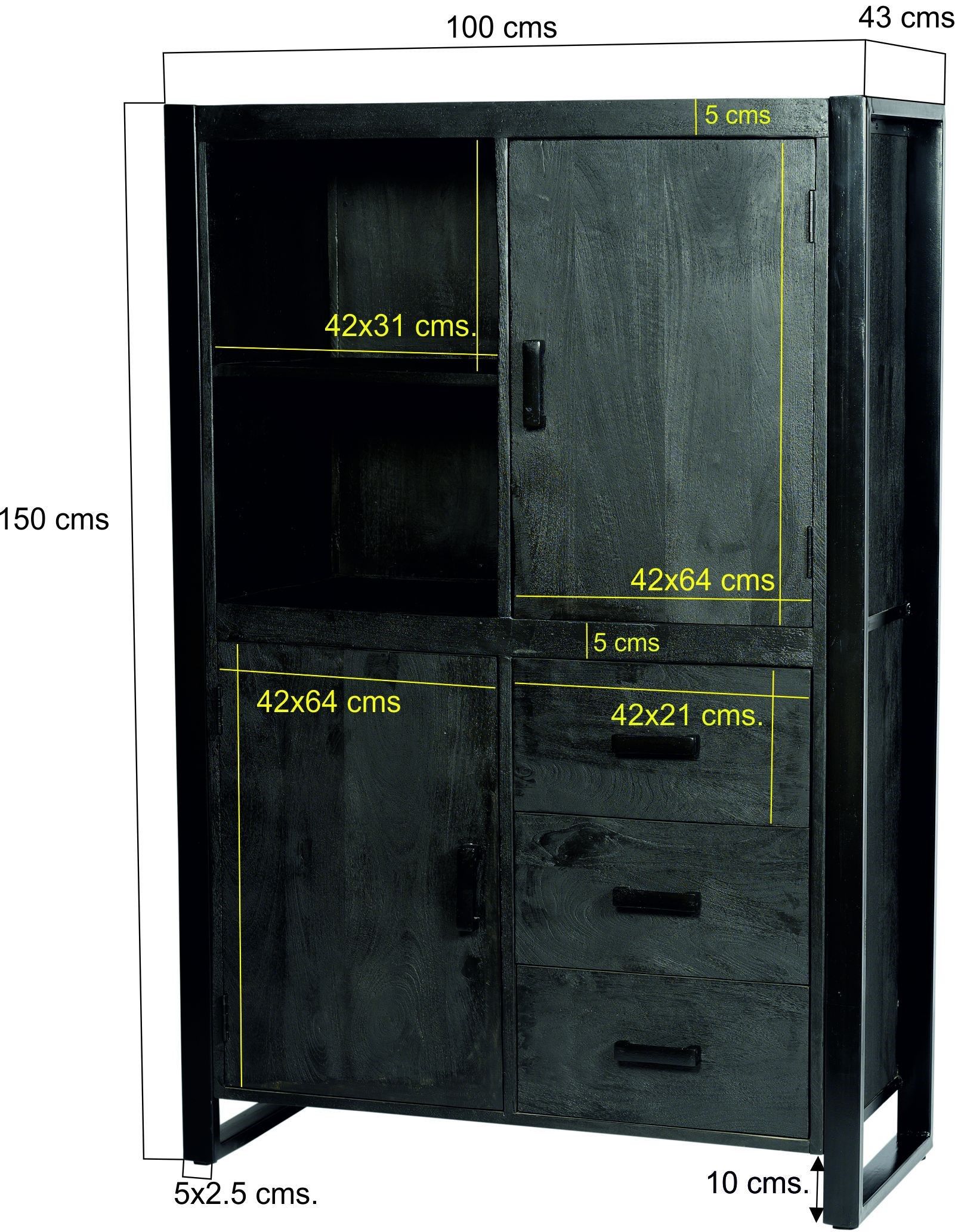 Bergkast Norris B100 x D43 x H150 cm