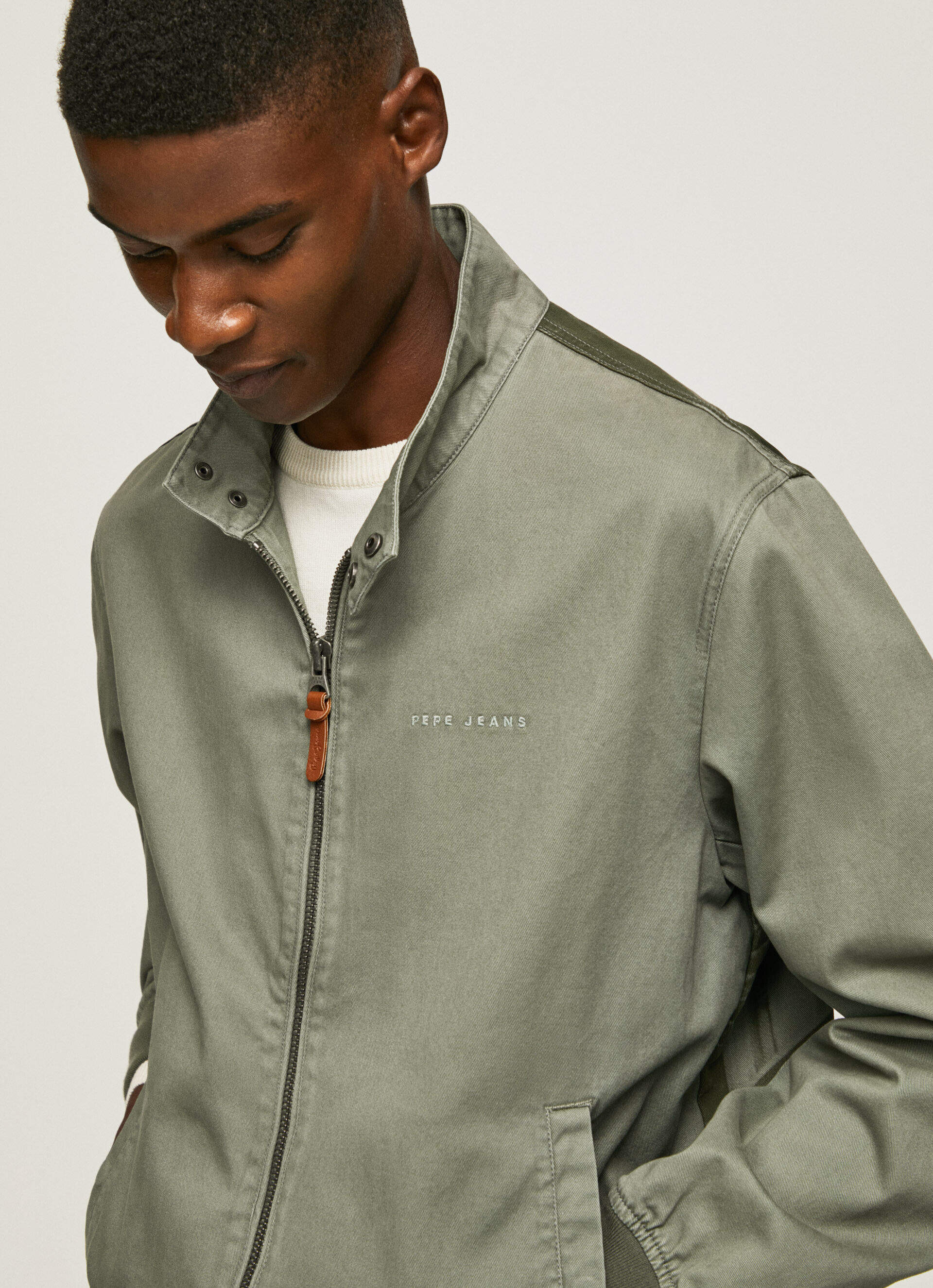 Jaqueta de algodão Harrington - verde-esmeralda
