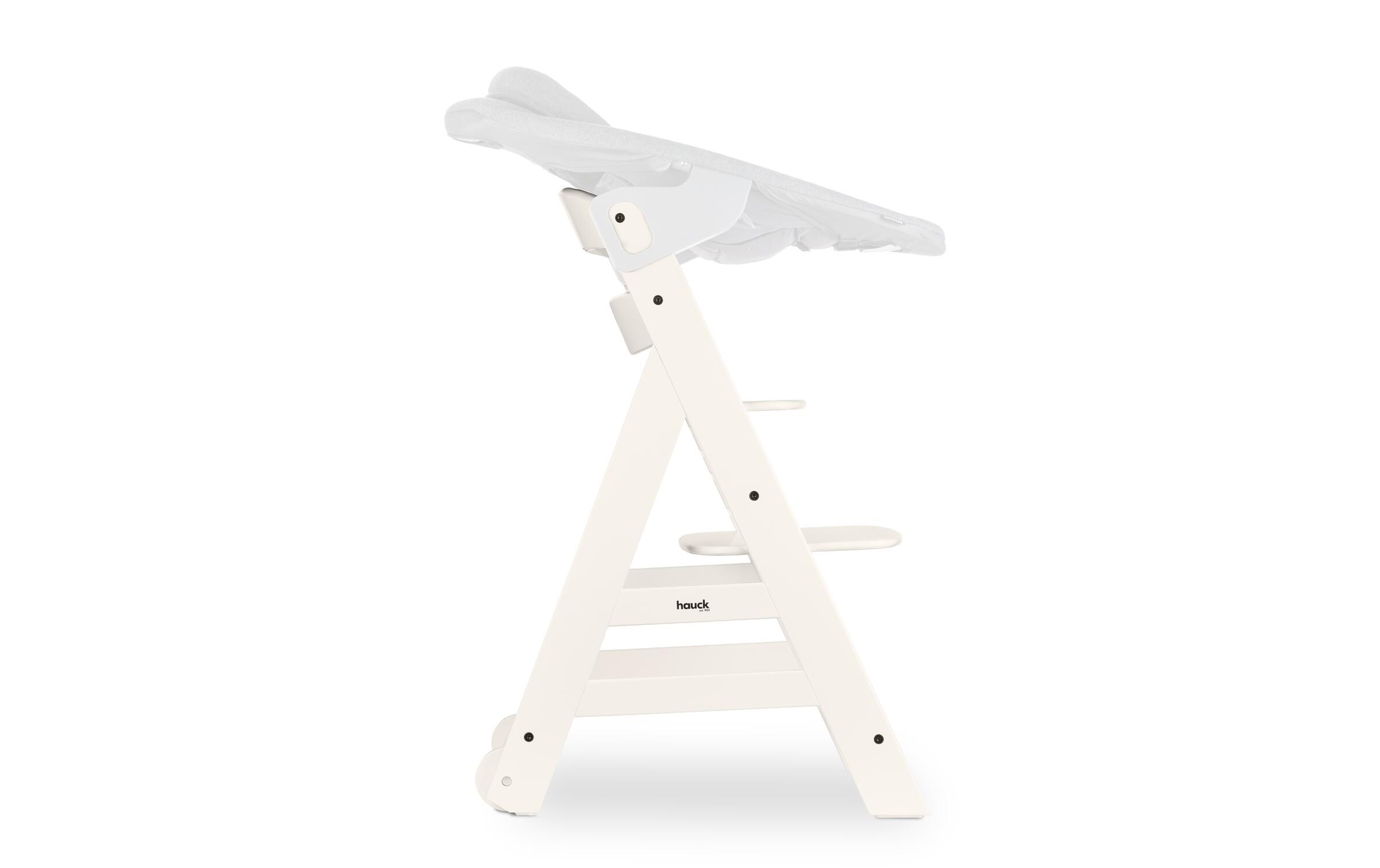 Treppenhochstuhl Beta+ White<br>Kippsicheres und mitwachsendes Holzhochstuhlset