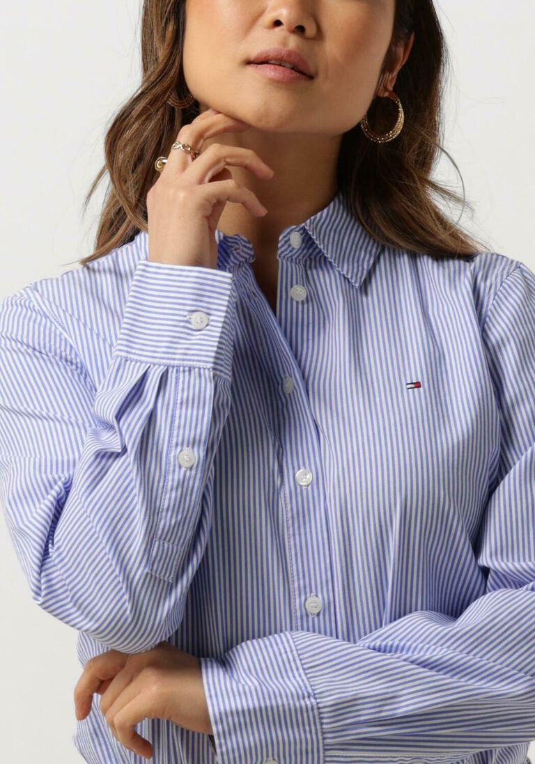 TOMMY HILFIGER lichtblauwe tommy hilfiger blouse essential stp regular shirt