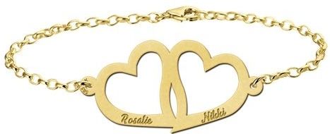 Gouden Armband met dubbel hart