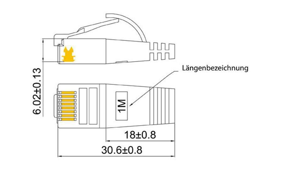 Slimpatchkabel RJ-45 - RJ-45, Cat 6, STP, 0.25 m, GrünGeschirmtes Twisted-Pair-Kabel (STP) mit Klinkenschutz