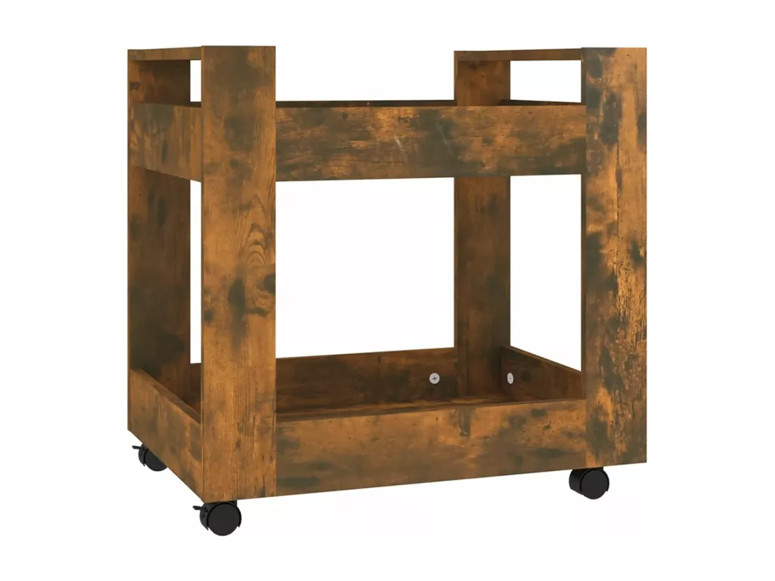 Chariot de bureau Chêne fumé 60x45x60 cm Bois d'ingénierie